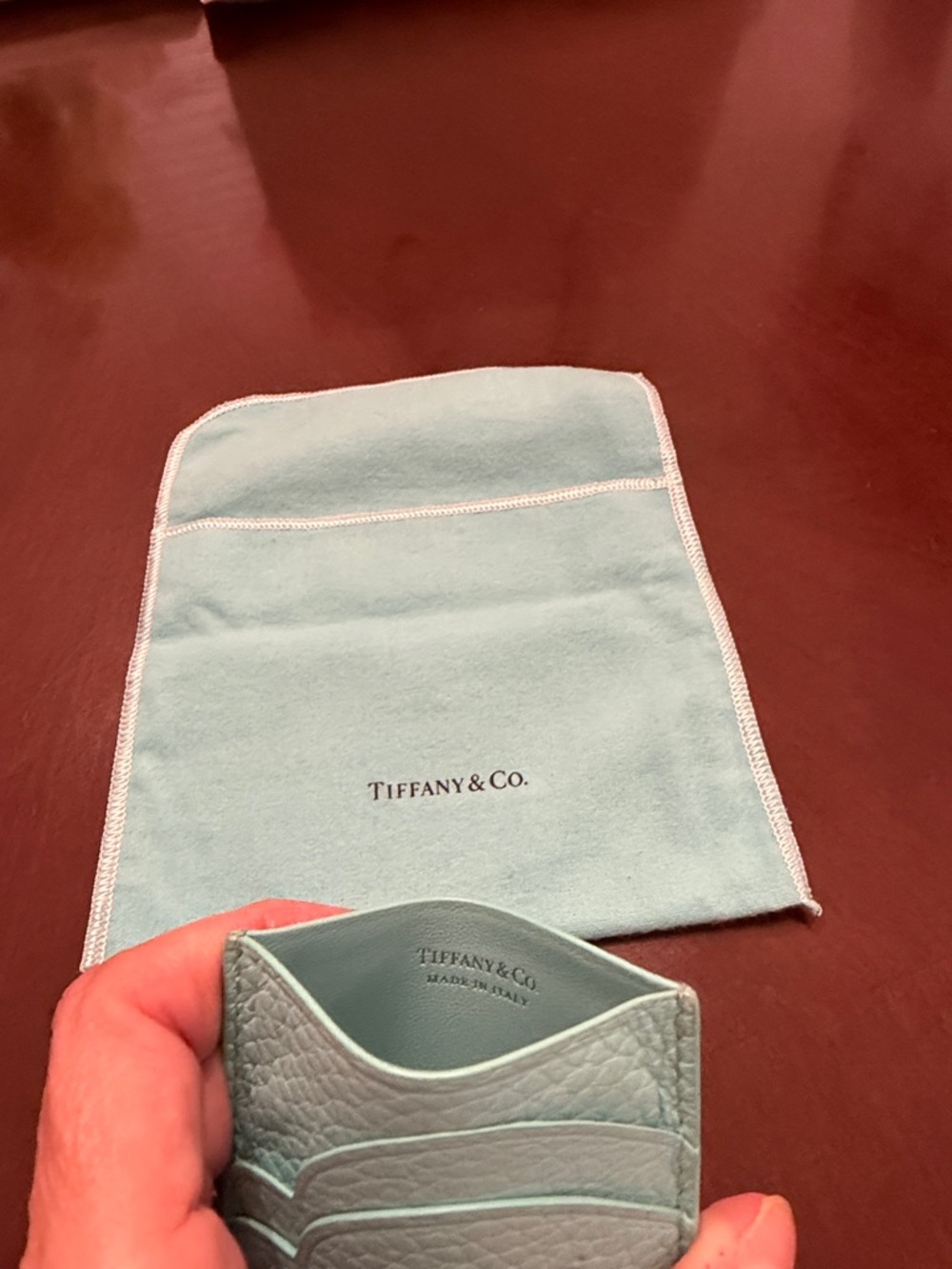 Tiffany & Co. Tiffany Blue Leather Card Wallet with Dust Pouch - Picture 3 of 11